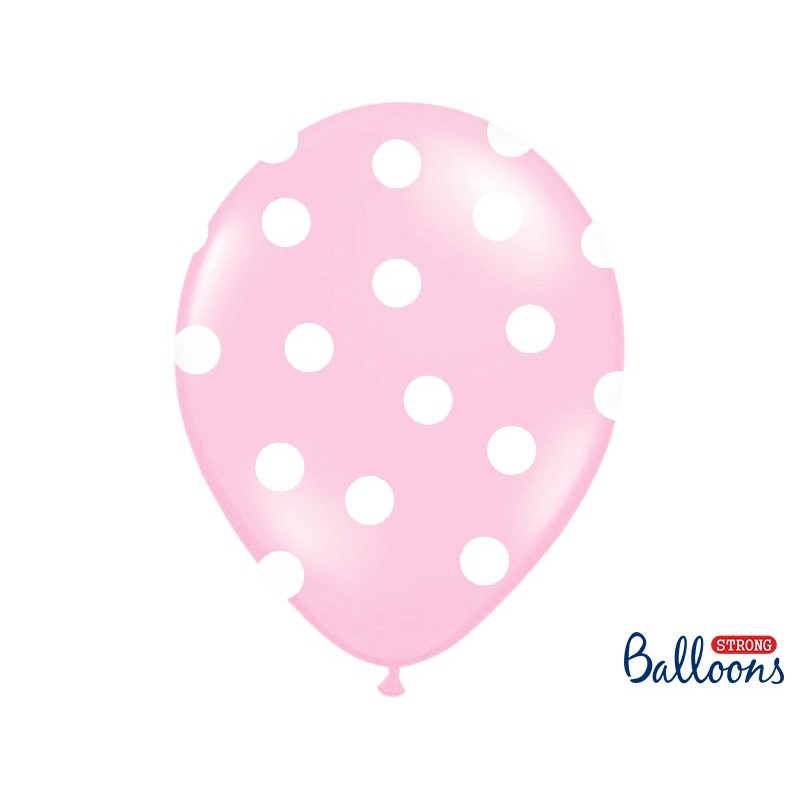 6 dotted balloons baby pink 30cm