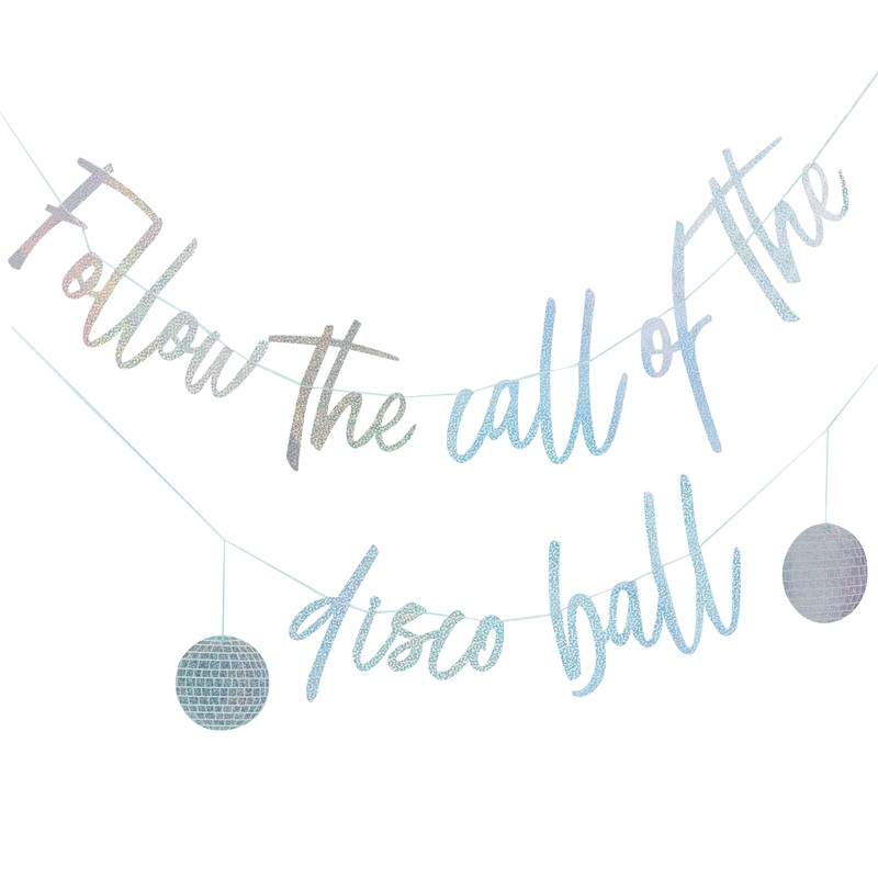 Holographic disco night garland 3m