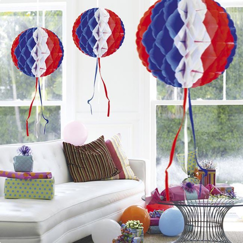 Honeycomb ball USA party 30cm