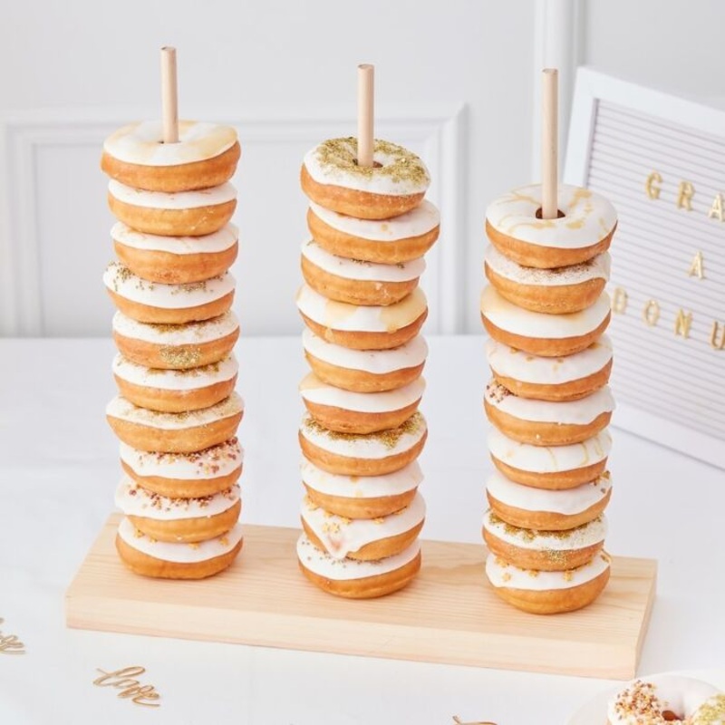 Wedding in gold donut stacker 38 x 37cm