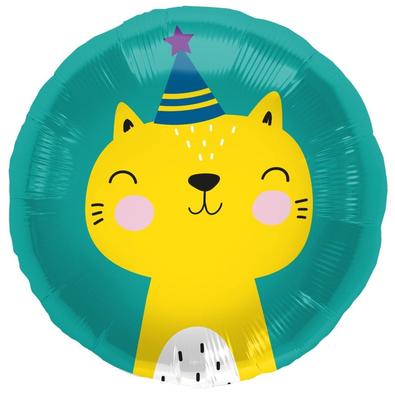 Yellow cat foil balloon 45cm
