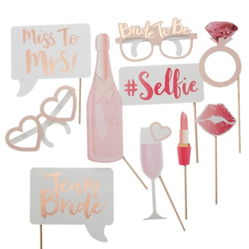 10 team bride photo props