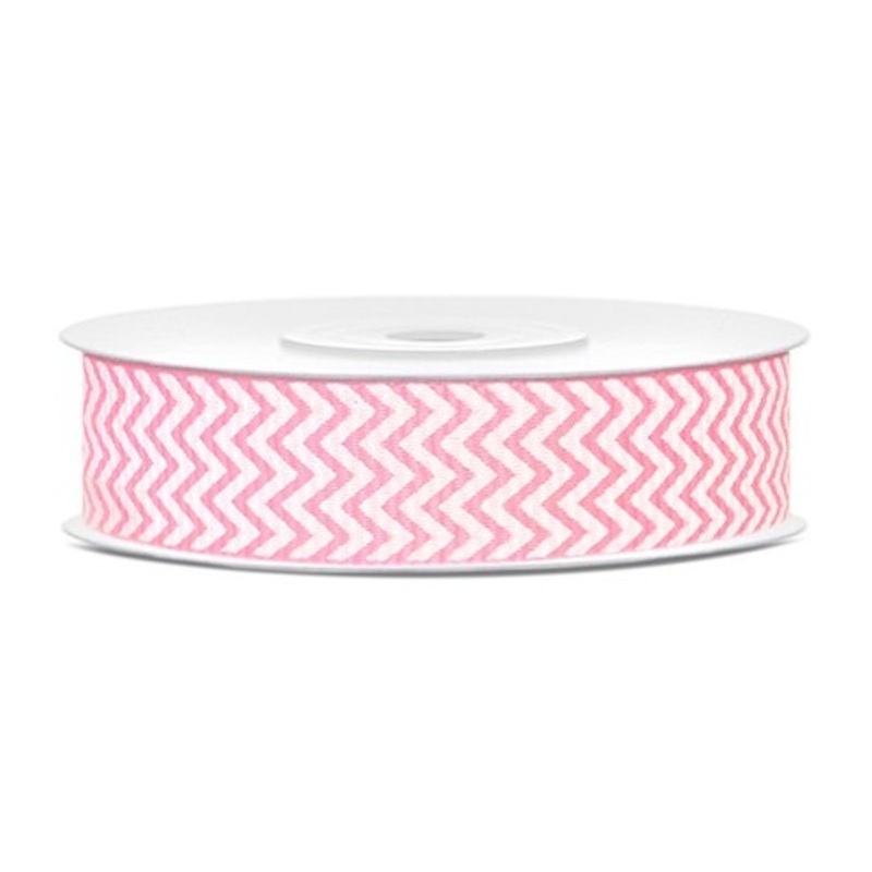 10m zigzag ribbon in pink