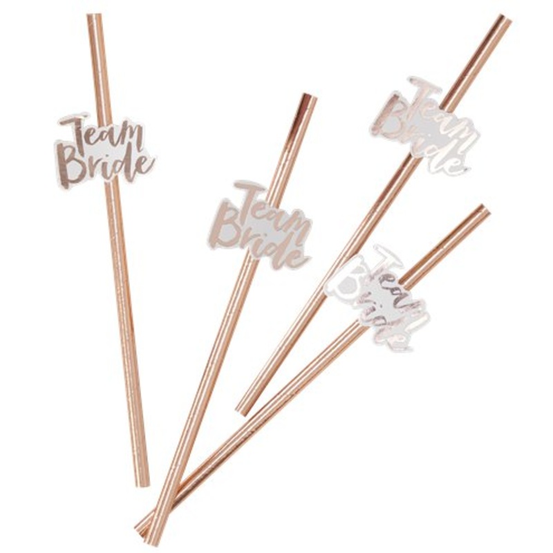 16 Team Bride straws rose gold