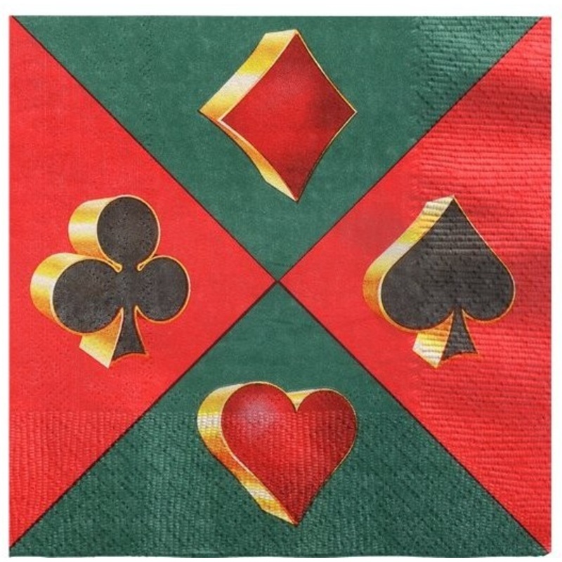 20 casino party napkins 33cm