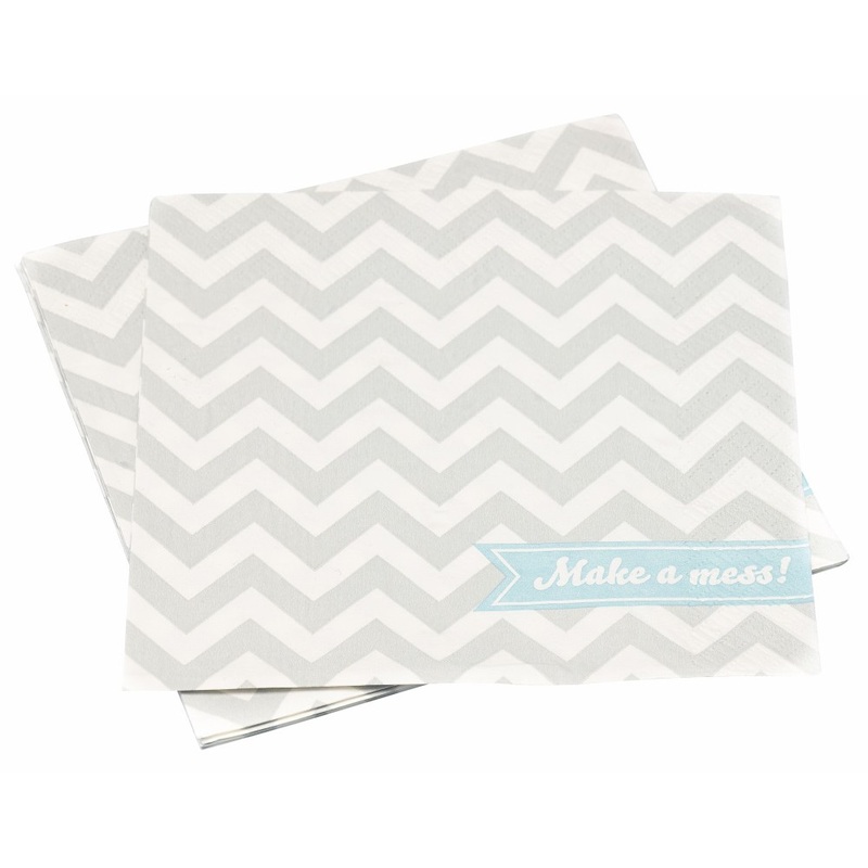 20 gray zigzag napkins 25cm