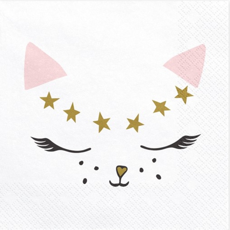 20 Kiki Cat Napkins 33cm