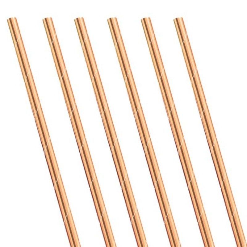 24 Grace Rose Gold Straws