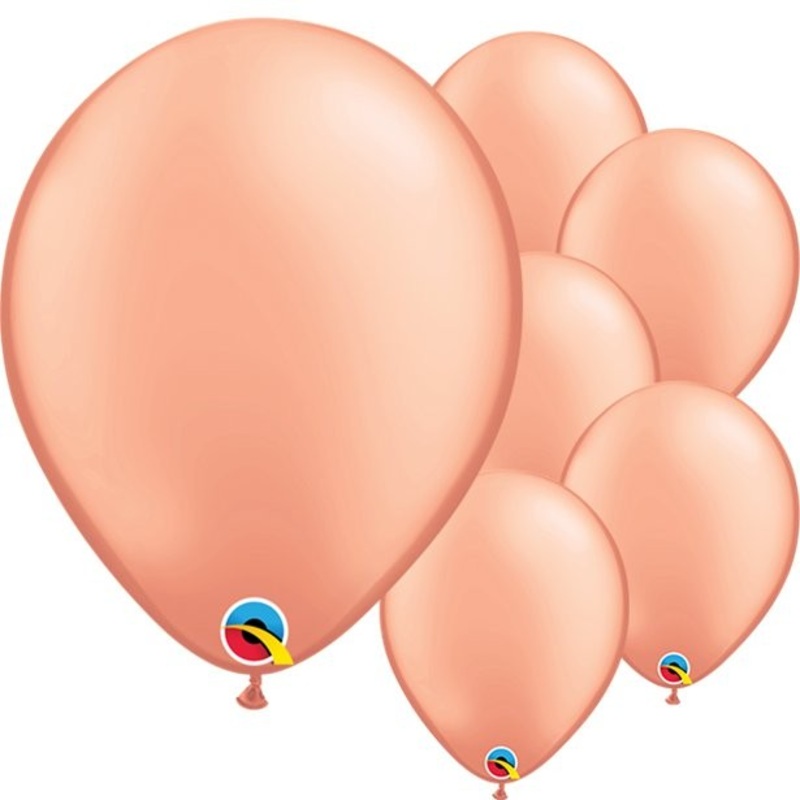 25 rose gold latex balloons 28cm