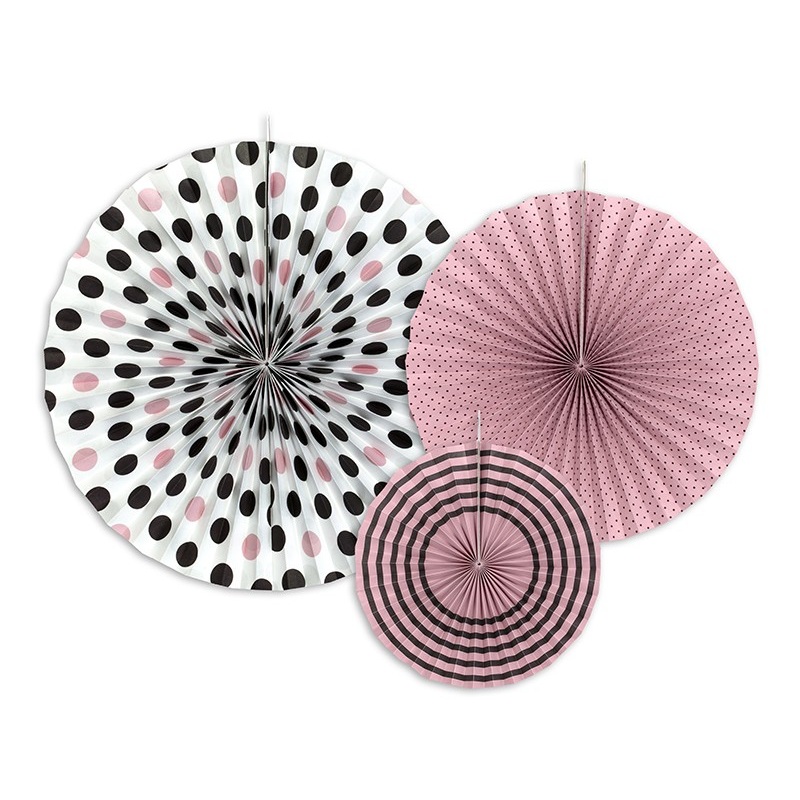 3 candy vintage paper rosettes