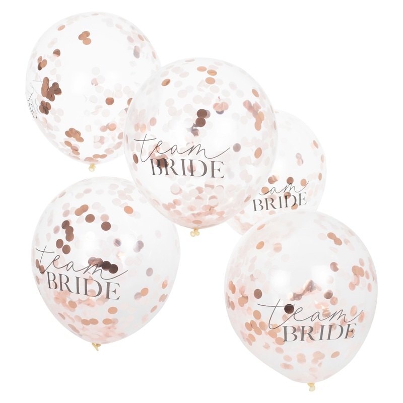 5 JGA Night Team Bride confetti balloons 30cm