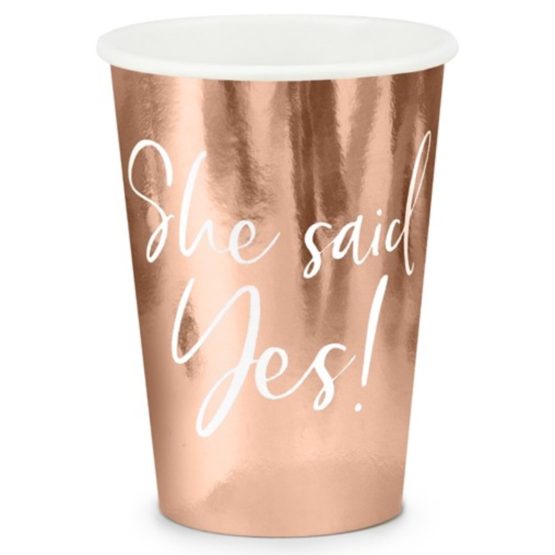 6 JGA bridal alarm paper cups 220ml