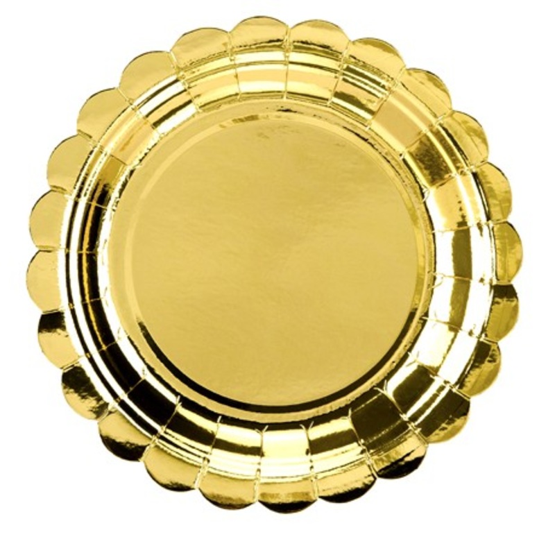 6 metallic paper plates Cheers 18cm