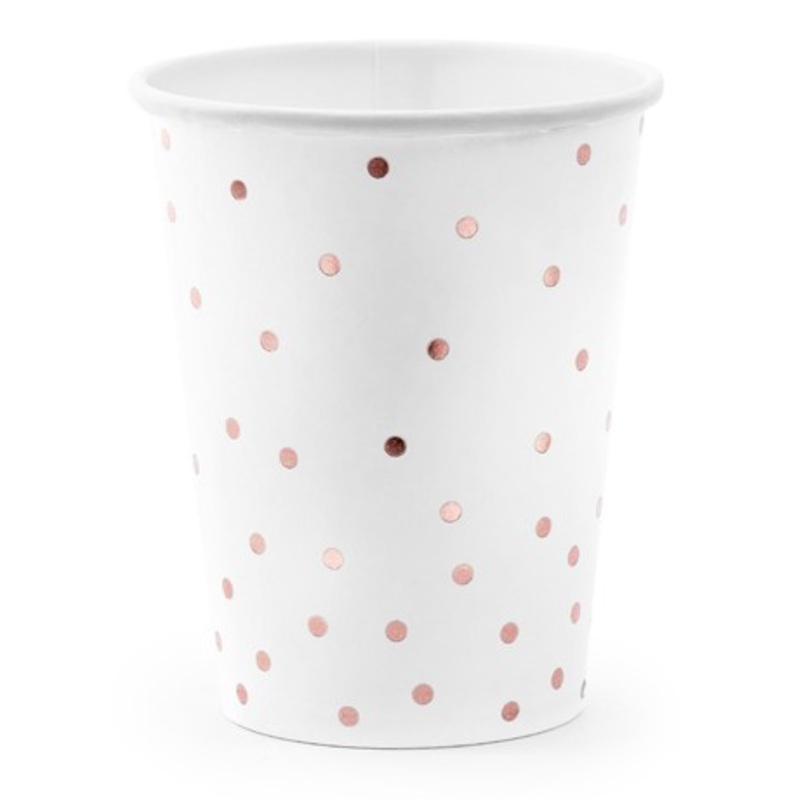 6 Party Queen paper cups white 260ml