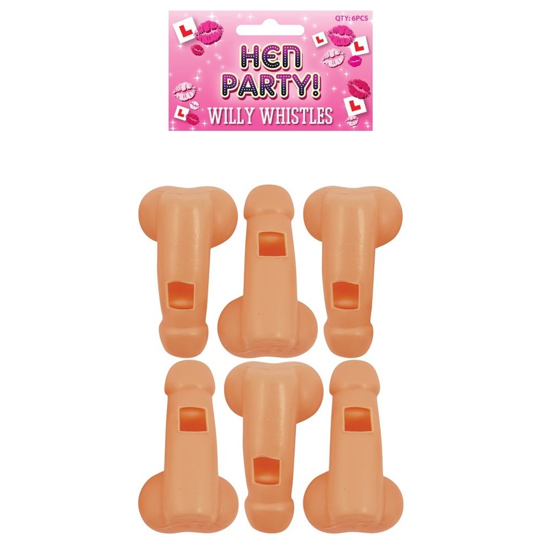 6 Willy Blow whistles 5.8cm
