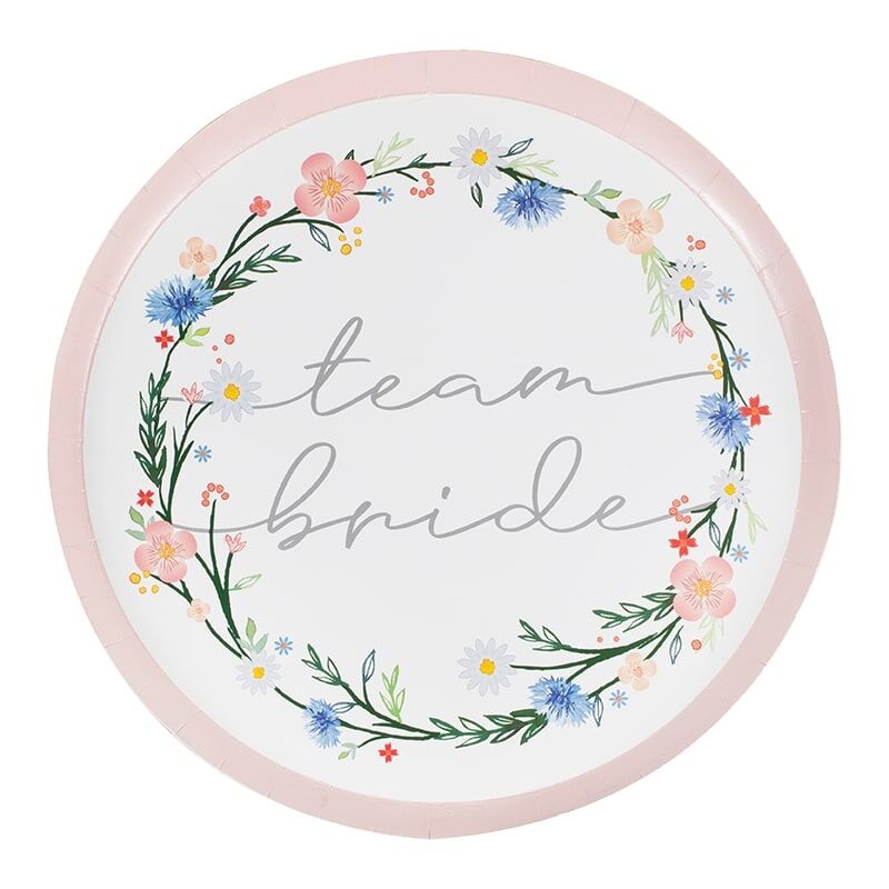 8 Boho Wedding paper plates 25cm
