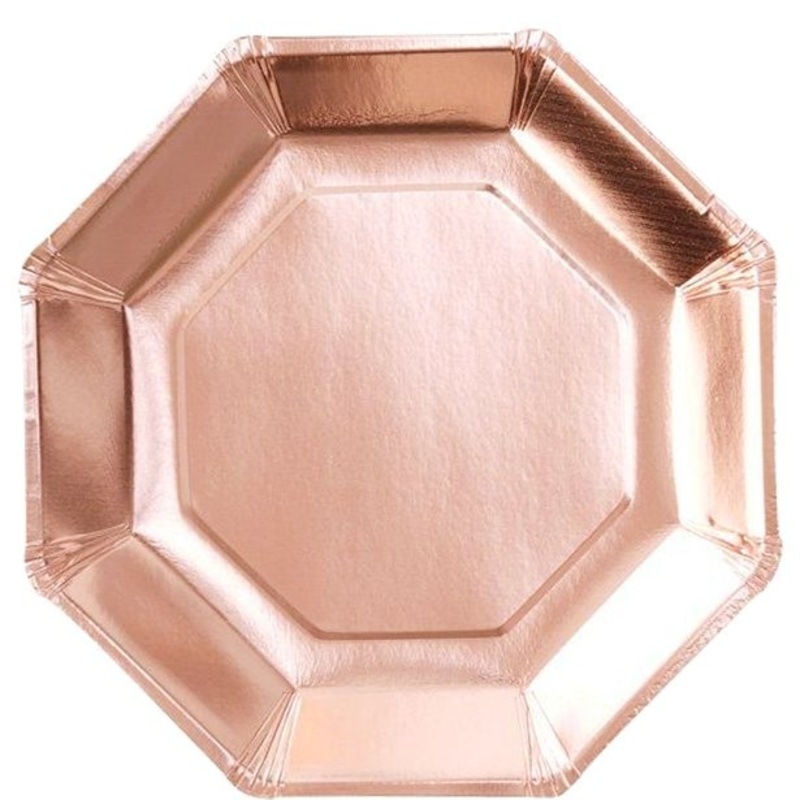 8 rose gold metallic plates Basel 23cm
