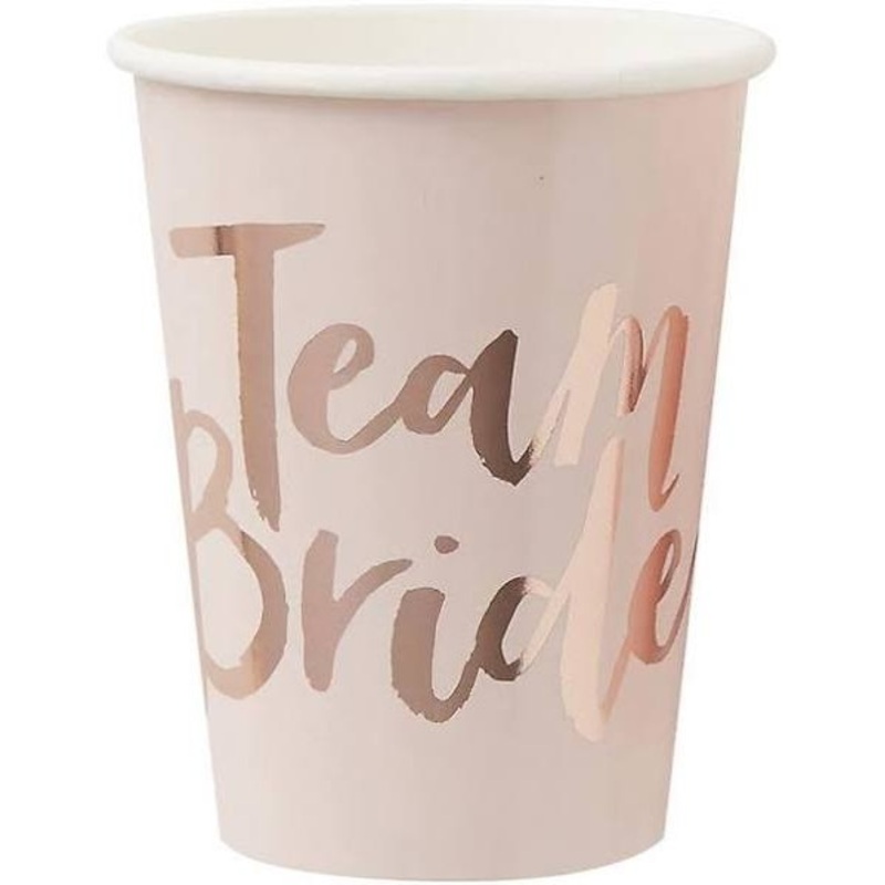 8 Team Bride paper cups 255ml