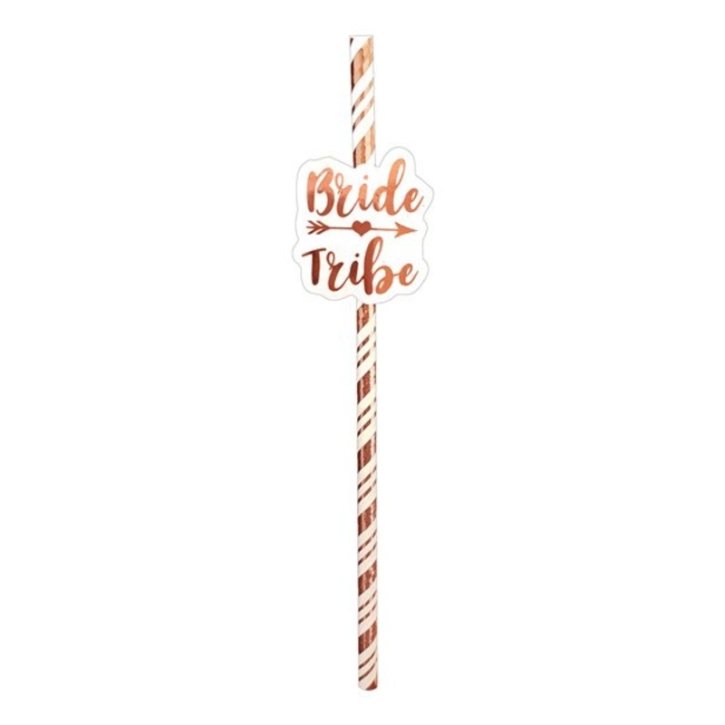 Bride drinking straws