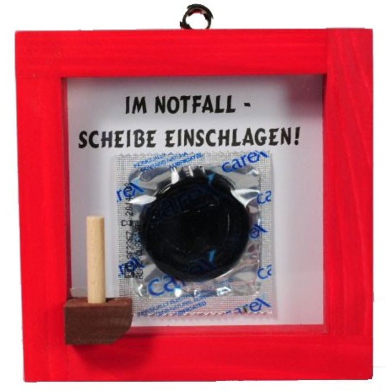 Emergency wooden box condom 12 x 12cm