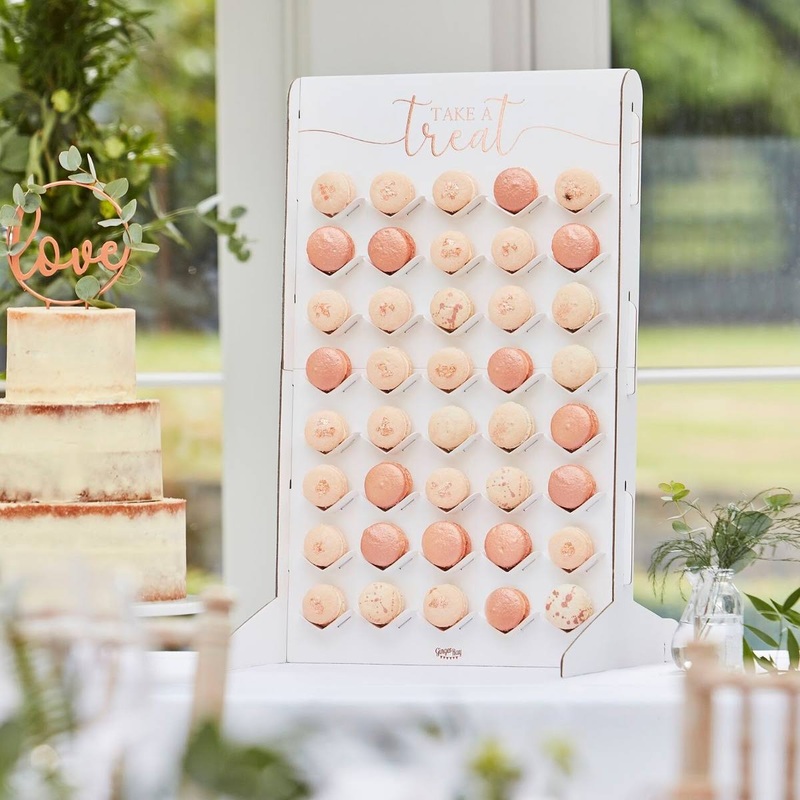 Floral wedding macaron stand 60cm