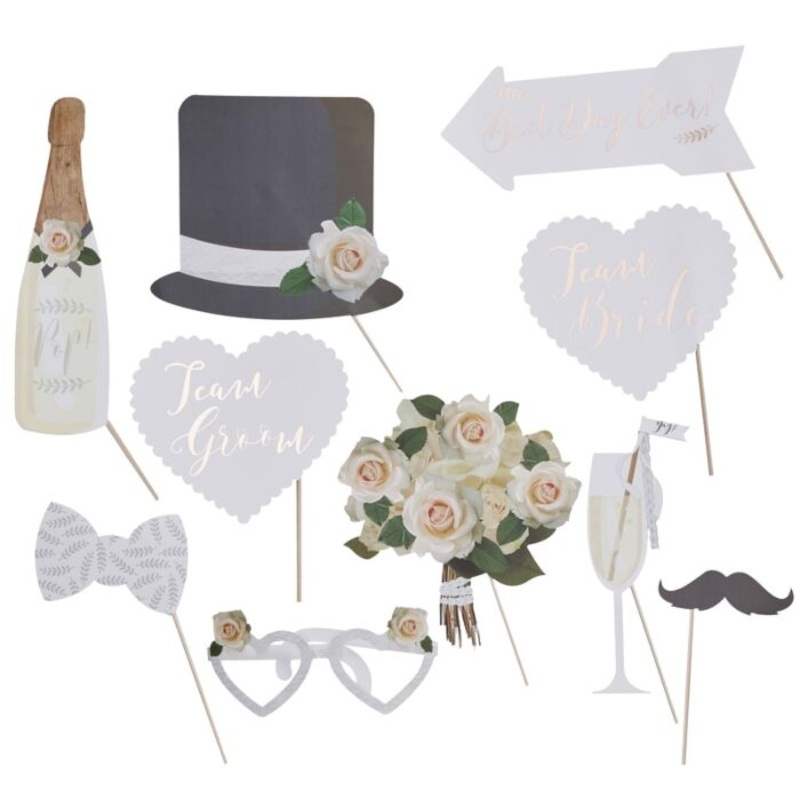 Floral wedding photo prop set 10 pieces