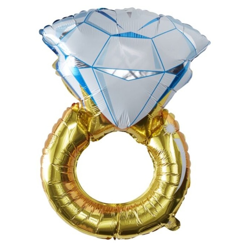 Golden diamond ring foil balloon