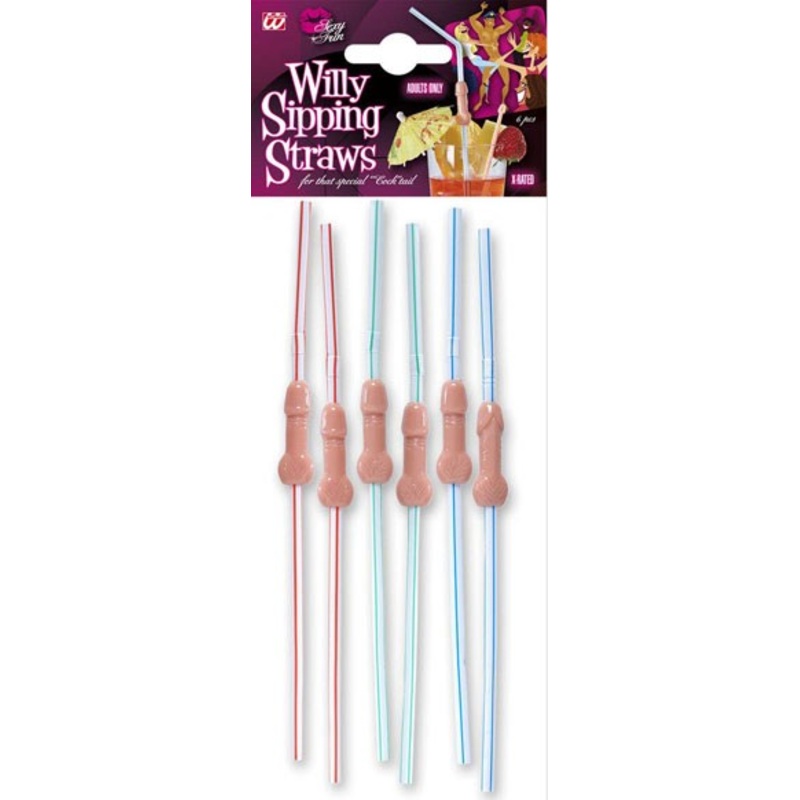 Penis shape drinking straws