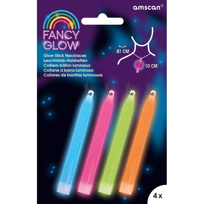 Power glowstick with cord 10cm colored