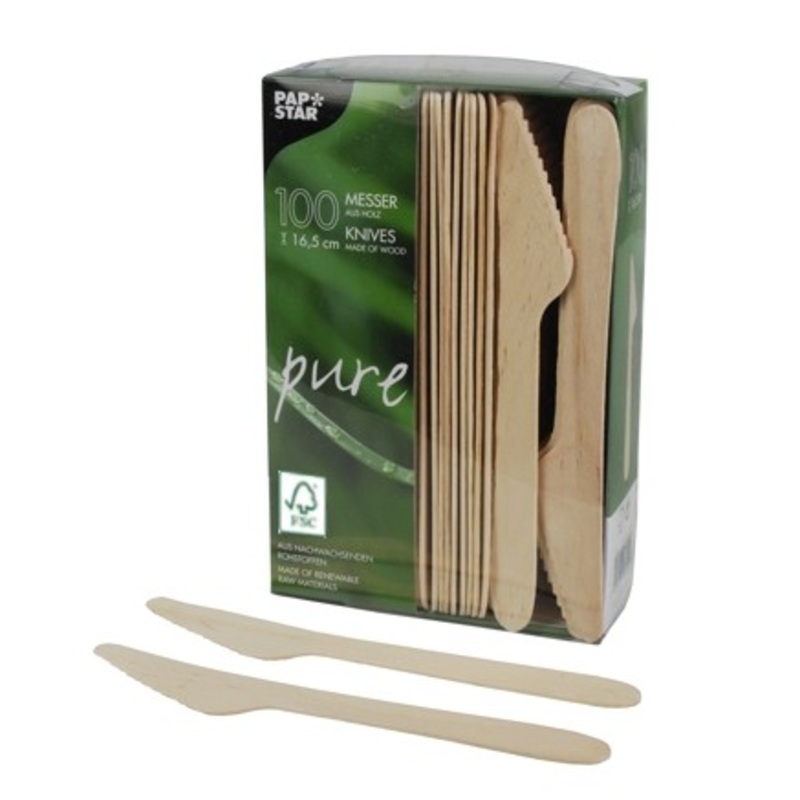 100 FSC Wooden Knives Alceste 16.5 cm