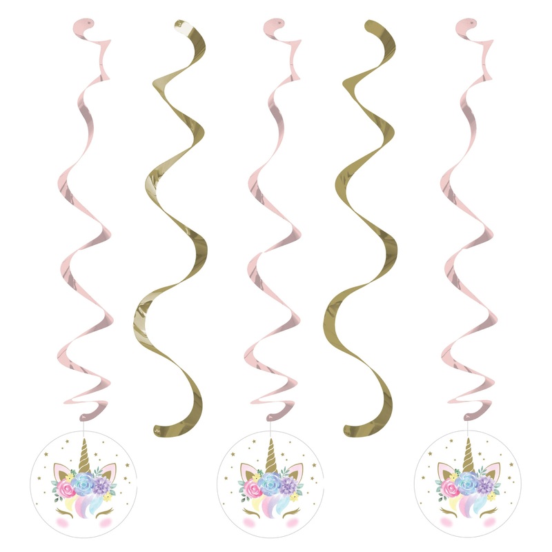 5 Princess Unicorn spiral hangers