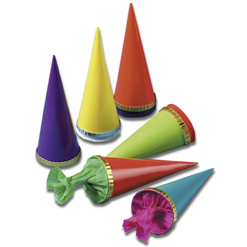6 back to school decorative school cones 12cm