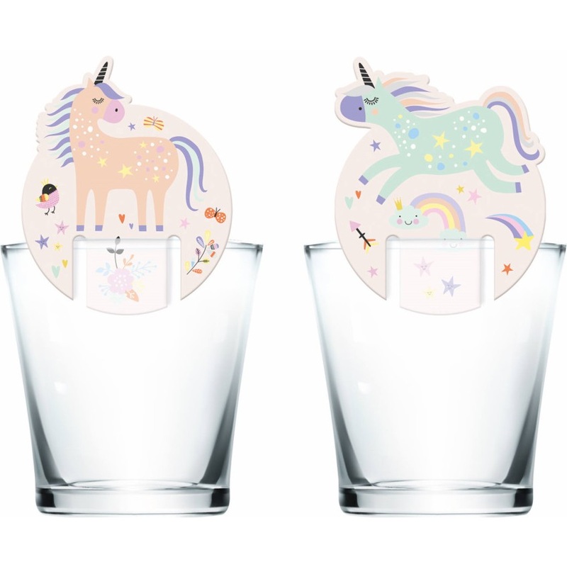 6 Glady Unicorn glass markers