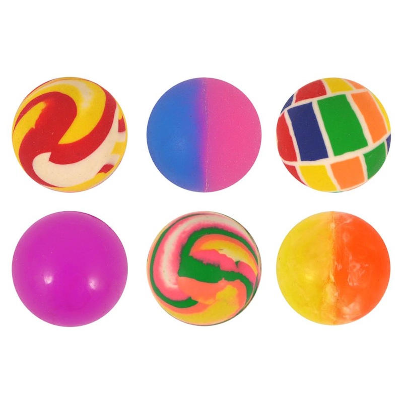 6 marbled rubber balls 2.7cm