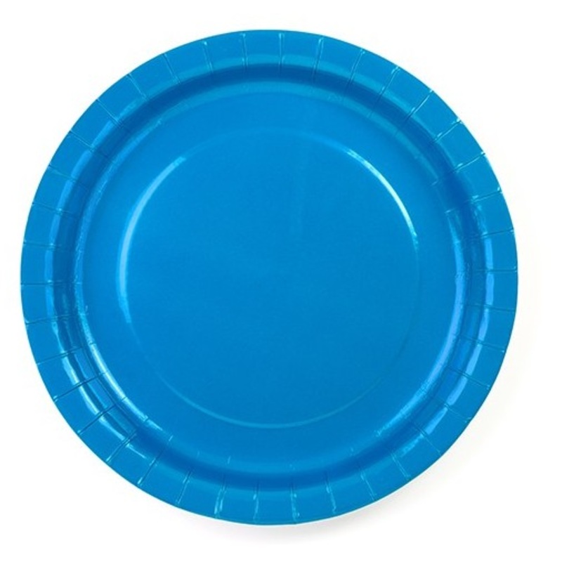 6 paper plates sea blue 23cm