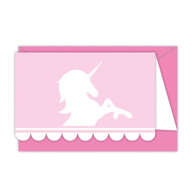 6 unicorn Eden invitation cards