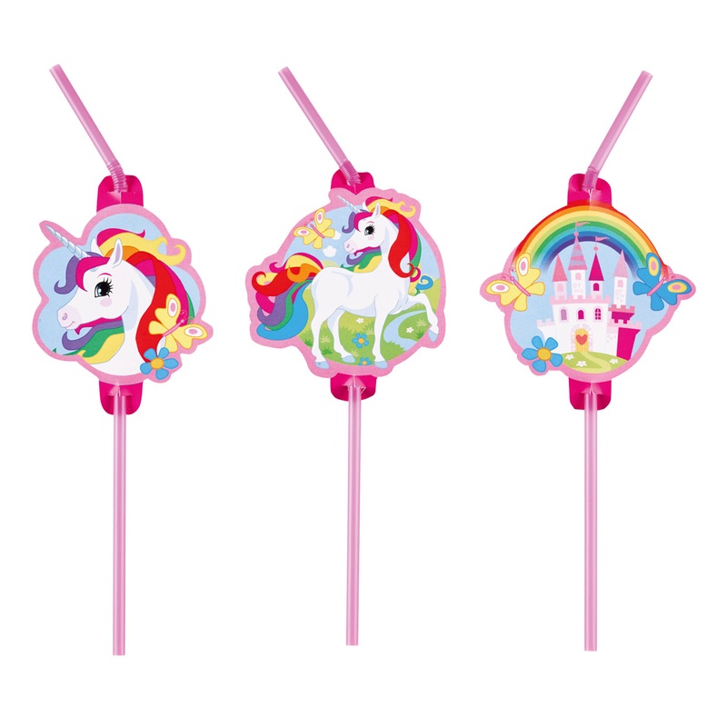8 unicorn world straws