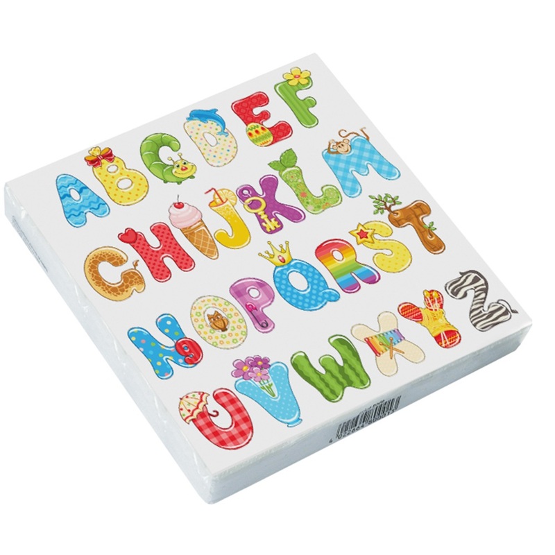 ABC letter napkins 30x30cm