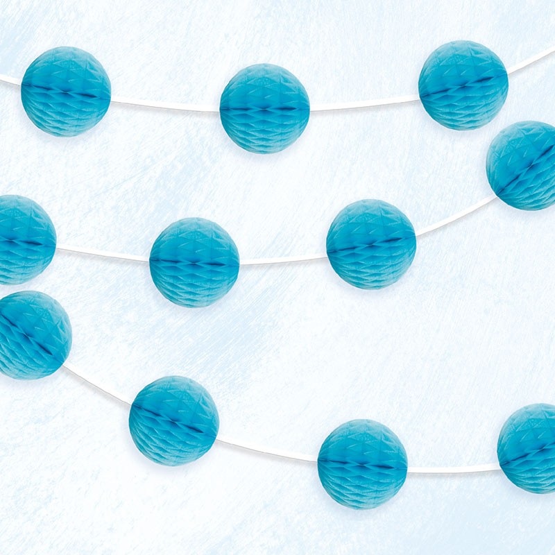 Baby blue honeycomb ball garland 2.13m