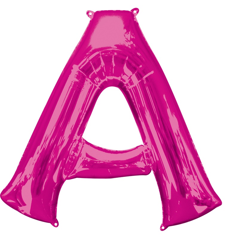 Foil balloon letter A pink XL 86cm