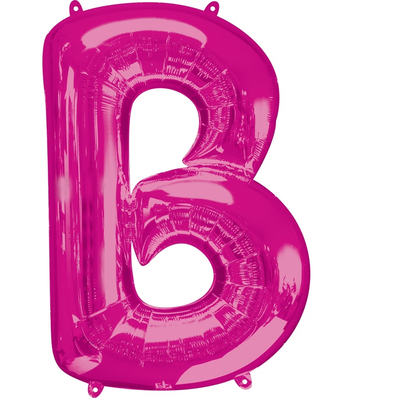 Foil balloon letter B pink XL 86cm