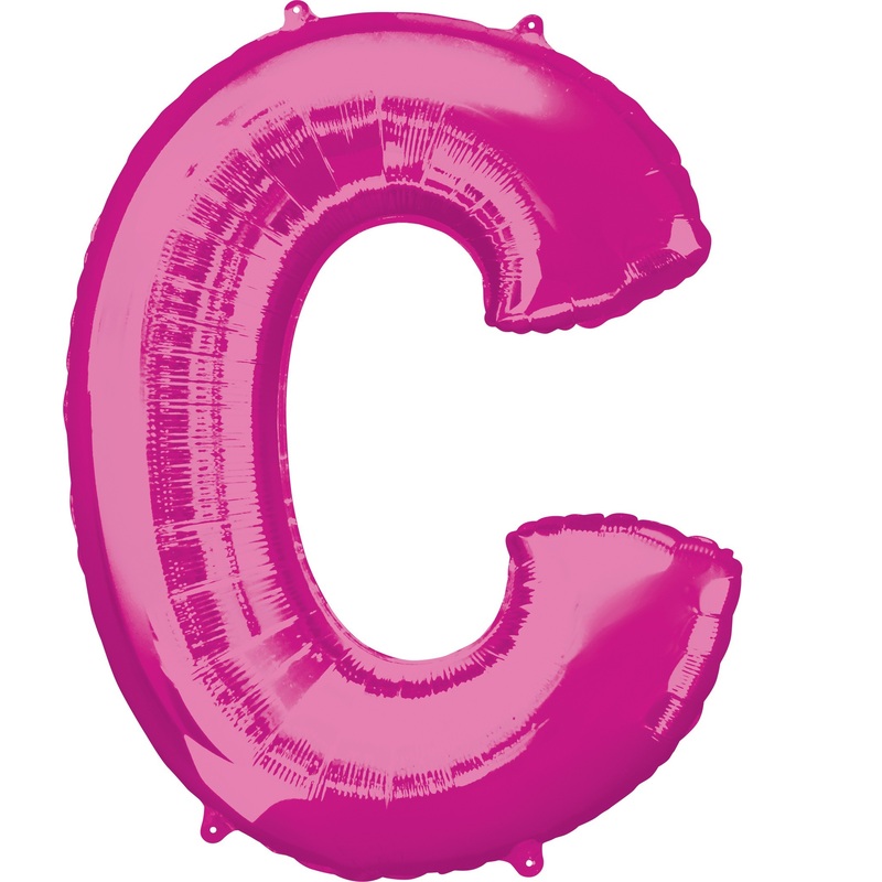 Foil balloon letter C pink XL 81cm