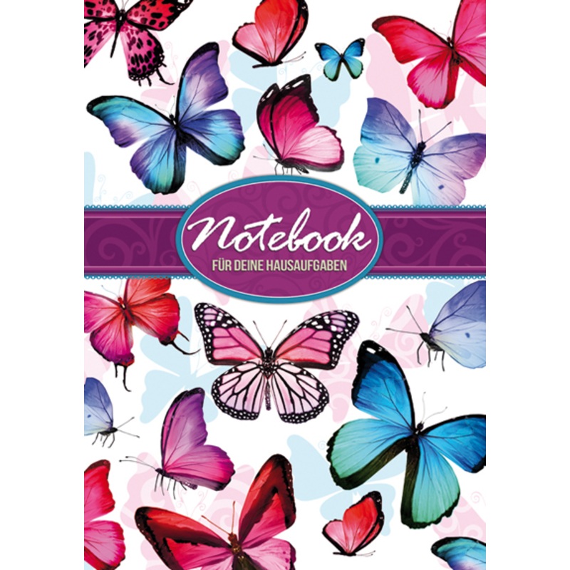 Homework notebook with butterflies A5