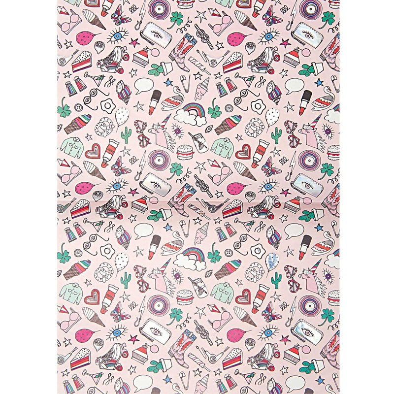 Paper Patch paper sheet unicorn pink-colored 30x42cm