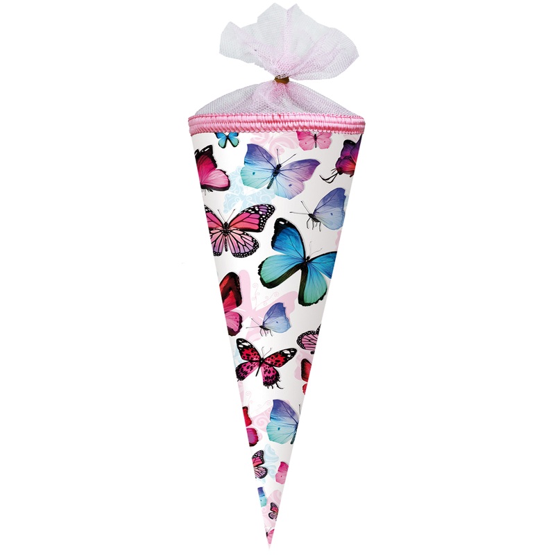 School cone with butterflies 35cm