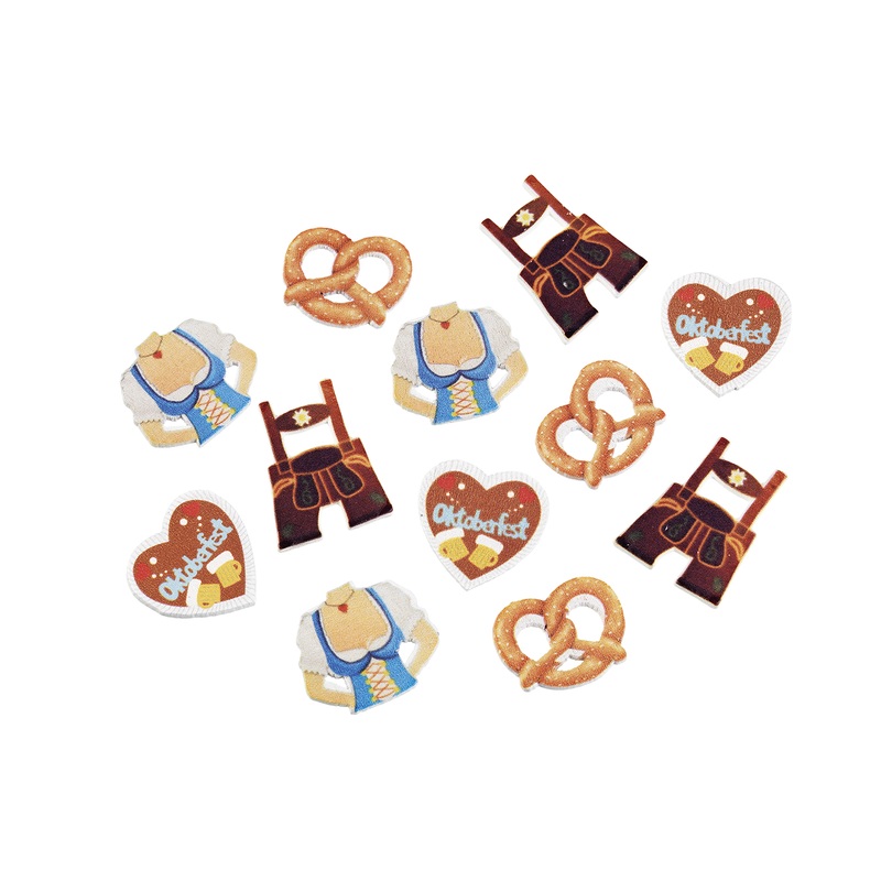 Wiesngaudi wood sprinkle decoration 12 pieces