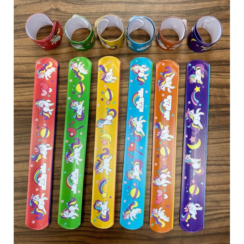 12 clapping bracelets with unicorn motif 22cm
