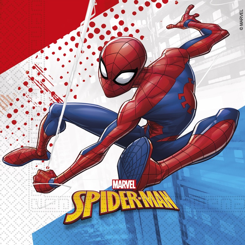 20 Spiderman eco power napkins 33cm
