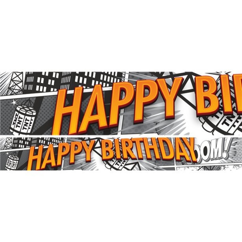 3 Spiderman Happy Birthday paper banners 3x1m