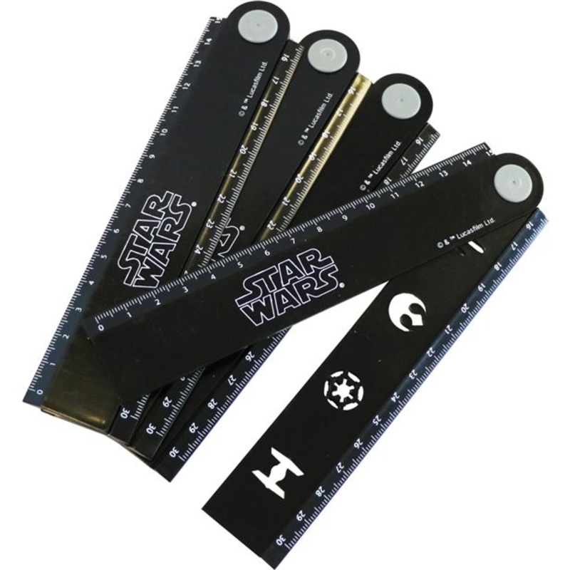 4 black Star Wars stencil rulers